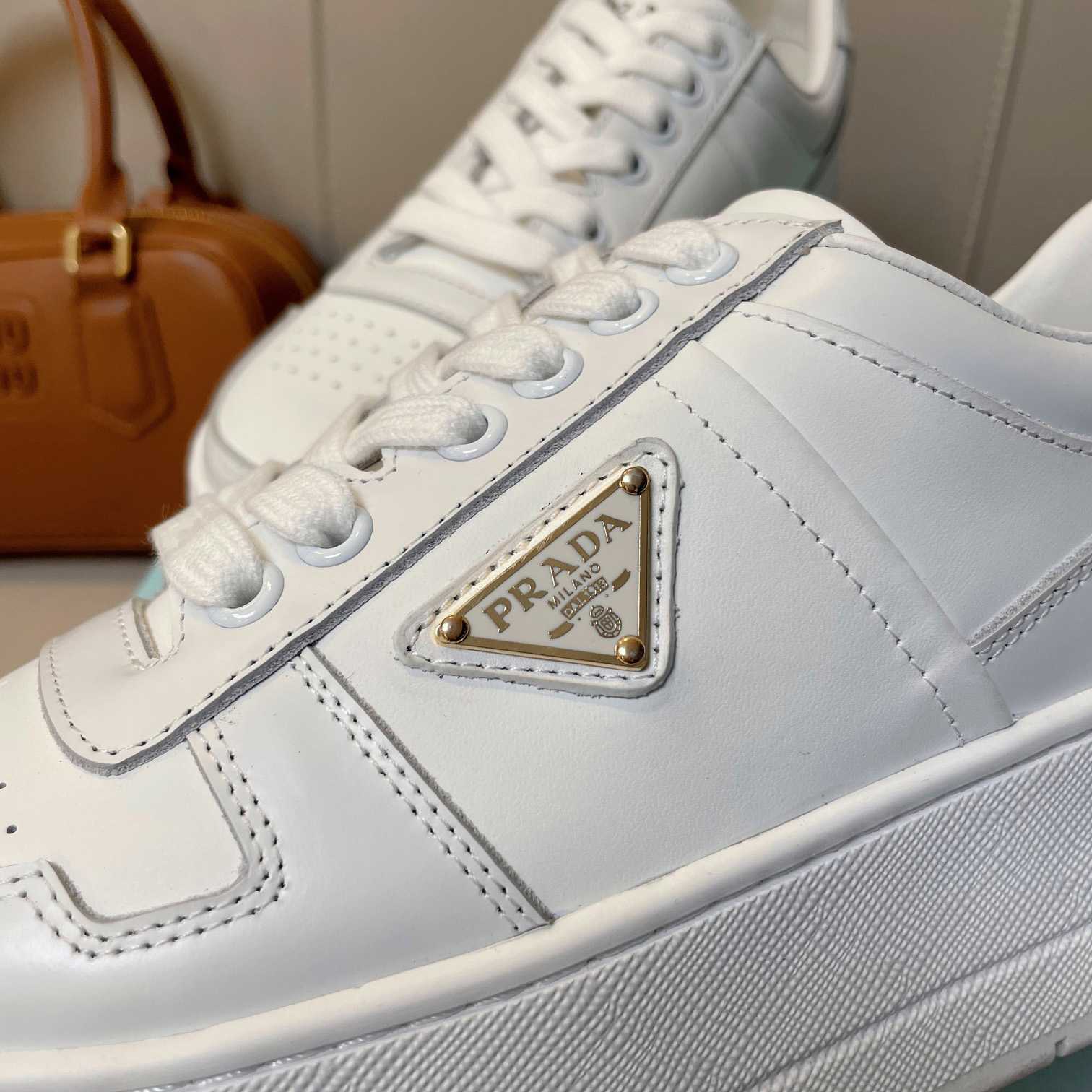 Prada Downtown Bold Leather Sneakers - PerfectKickZ