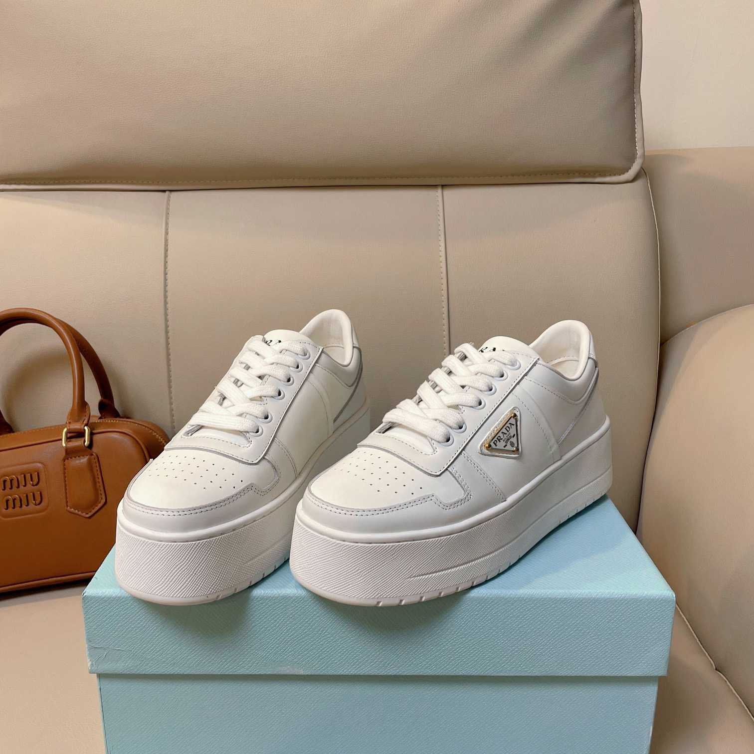 Prada Downtown Bold Leather Sneakers - PerfectKickZ