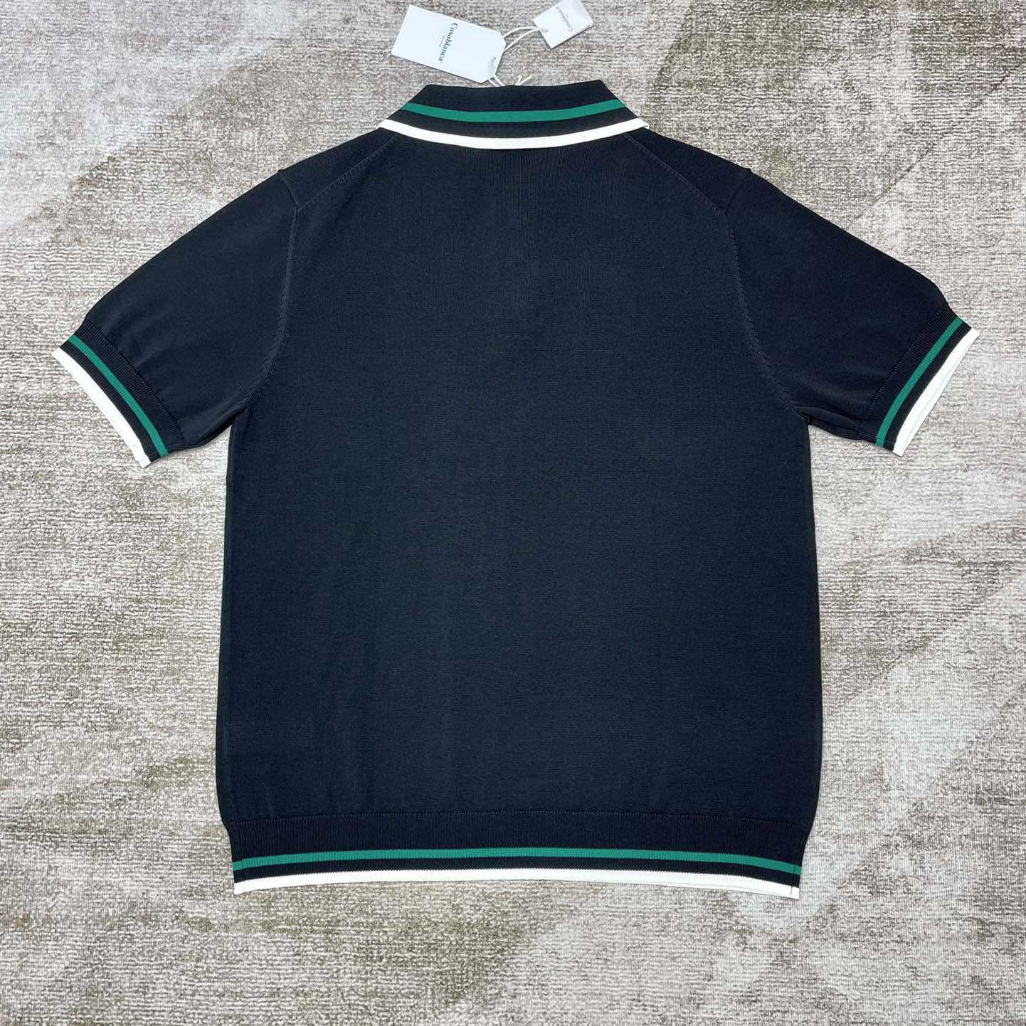 Casablanca Tennis Club Ribbed-knit Polo Shirt   D0044 - PerfectKickZ