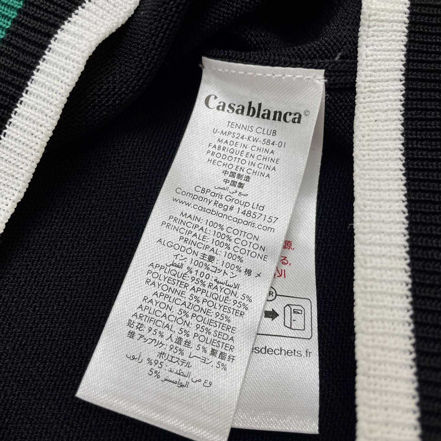Casablanca Tennis Club Ribbed-knit Polo Shirt   D0044 - PerfectKickZ