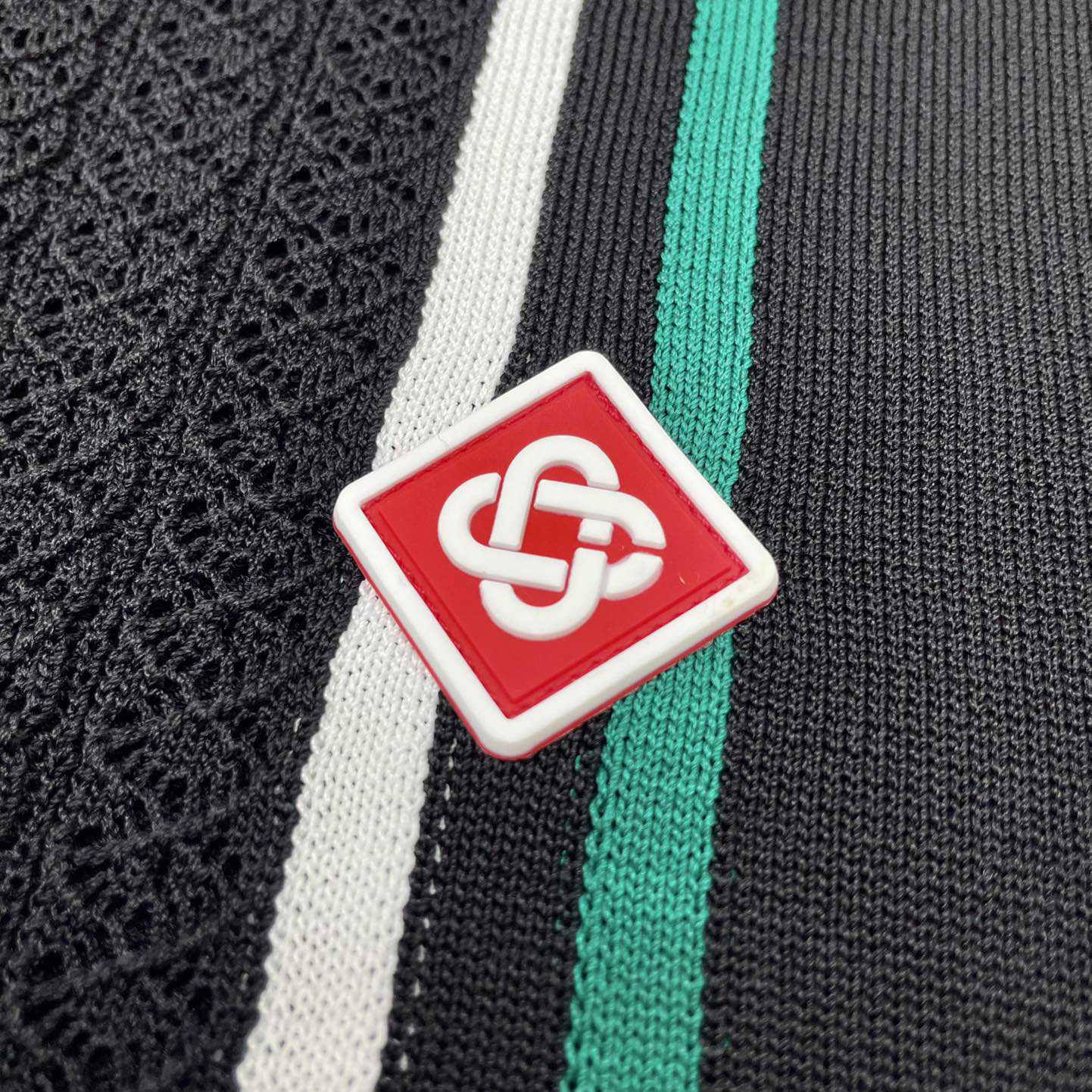 Casablanca Tennis Club Ribbed-knit Polo Shirt   D0044 - PerfectKickZ