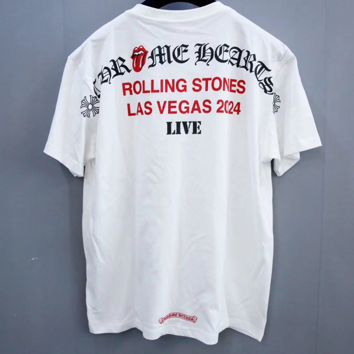 Chrome Heart x Rolling Stones scroll Logo Tee - PerfectKickZ