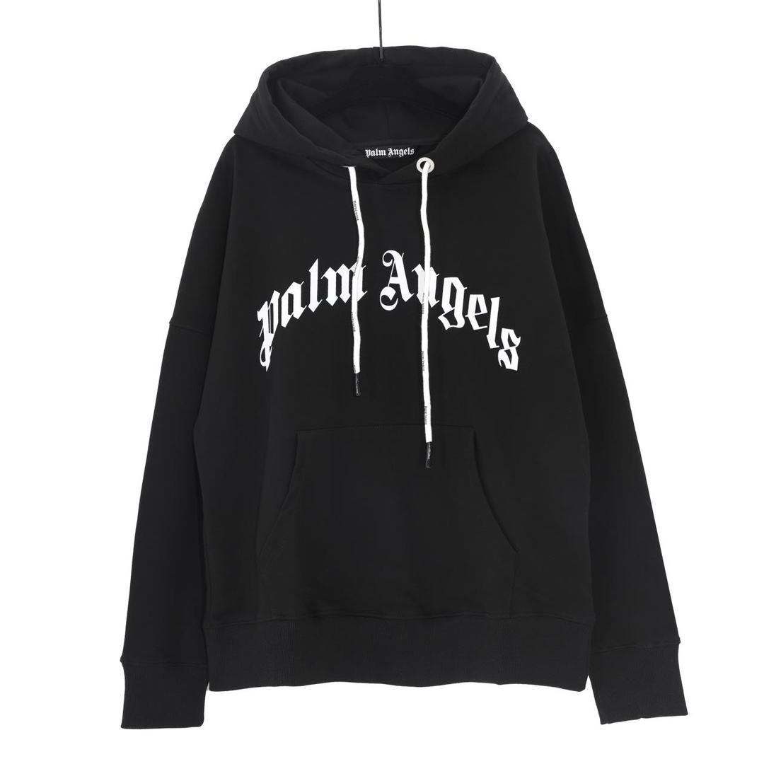Palm Angels  Curved Logo Hoodie - PerfectKickZ