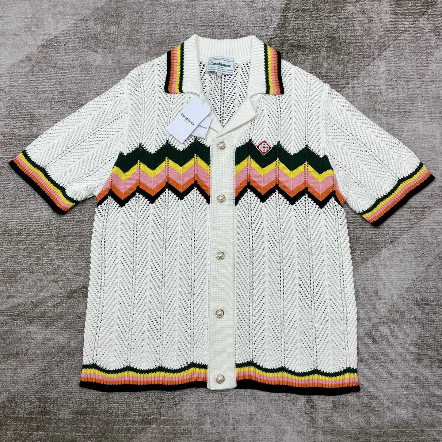 Casablanca Chevron Lace Shirt   D0045 - PerfectKickZ