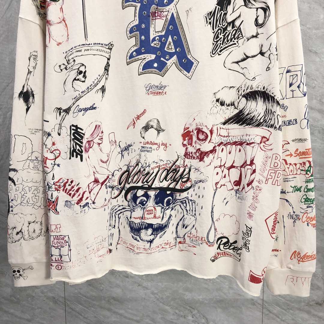 Saint Michael Long-sleeve Graphic-print T-shirt - PerfectKickZ