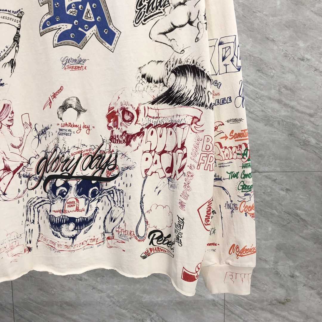 Saint Michael Long-sleeve Graphic-print T-shirt - PerfectKickZ