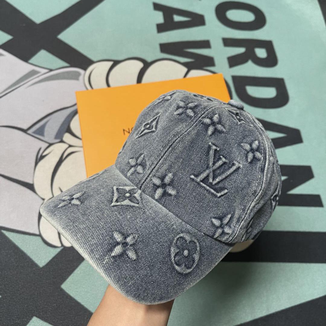 Louis Vuitton Monogram Washed Denim Cap - PerfectKickZ