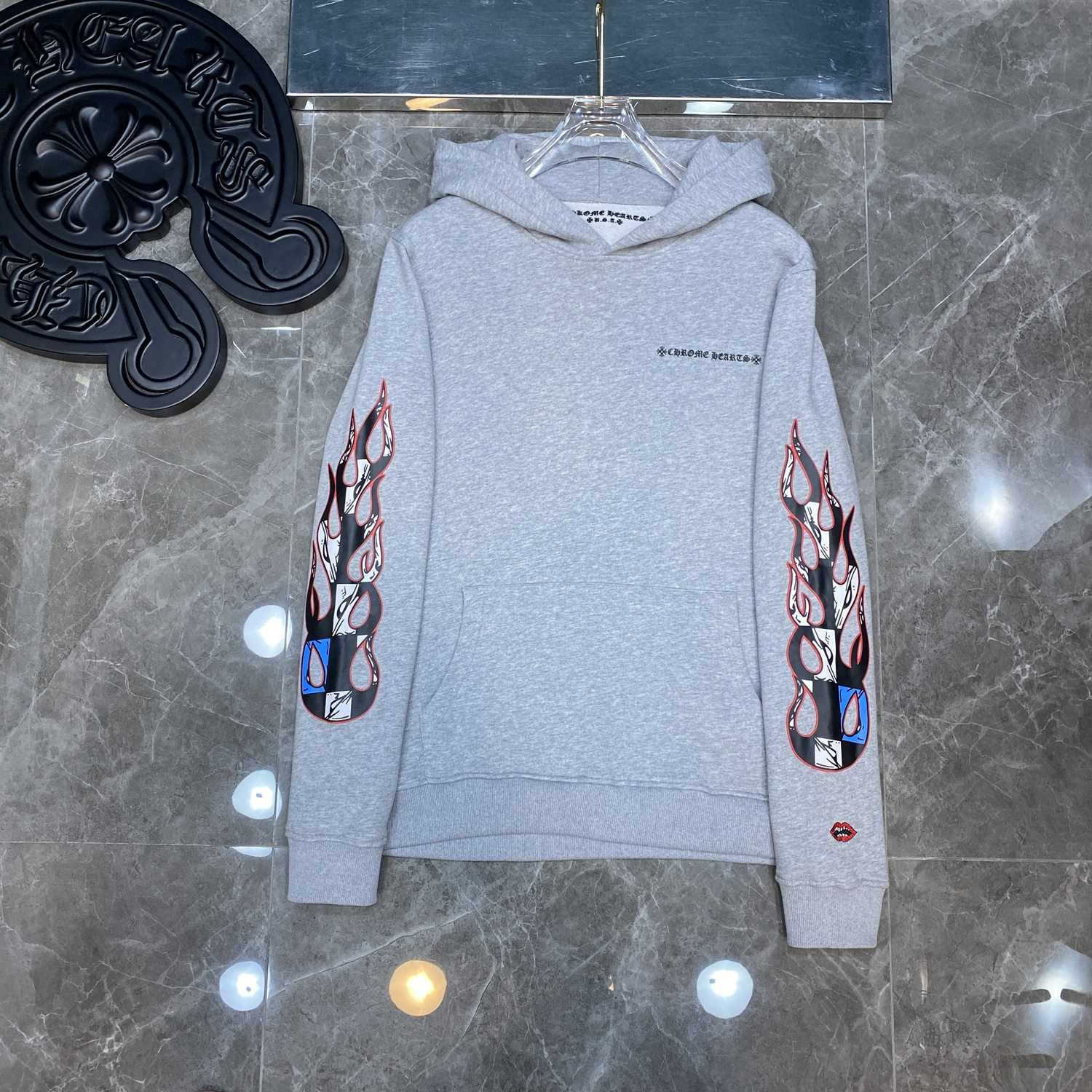 Chrome Hearts Chrome hearts Grey Race Cross Hoodie - PerfectKickZ