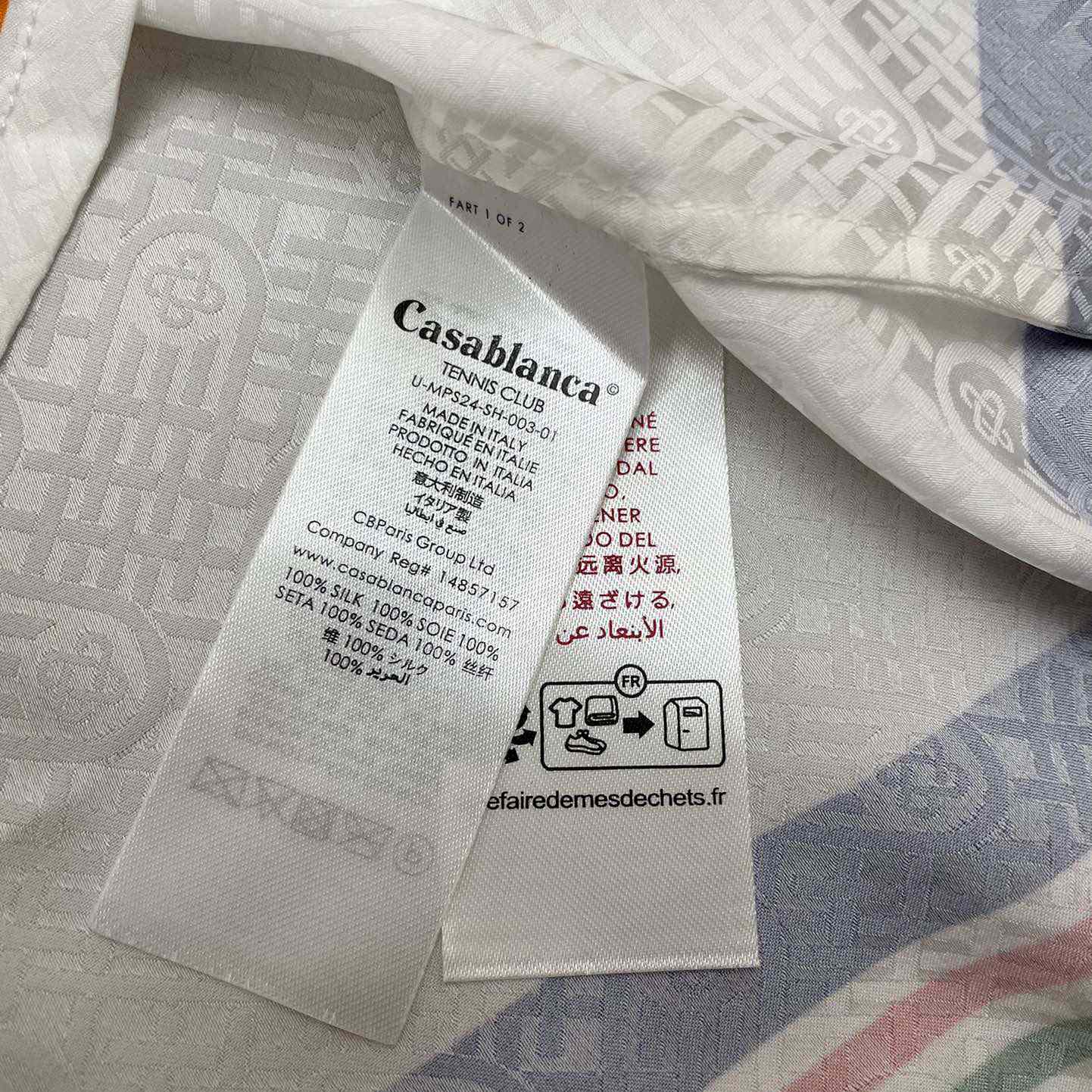 Casablanca Tennis Club Icon Silk Shirt   CA3480 - PerfectKickZ
