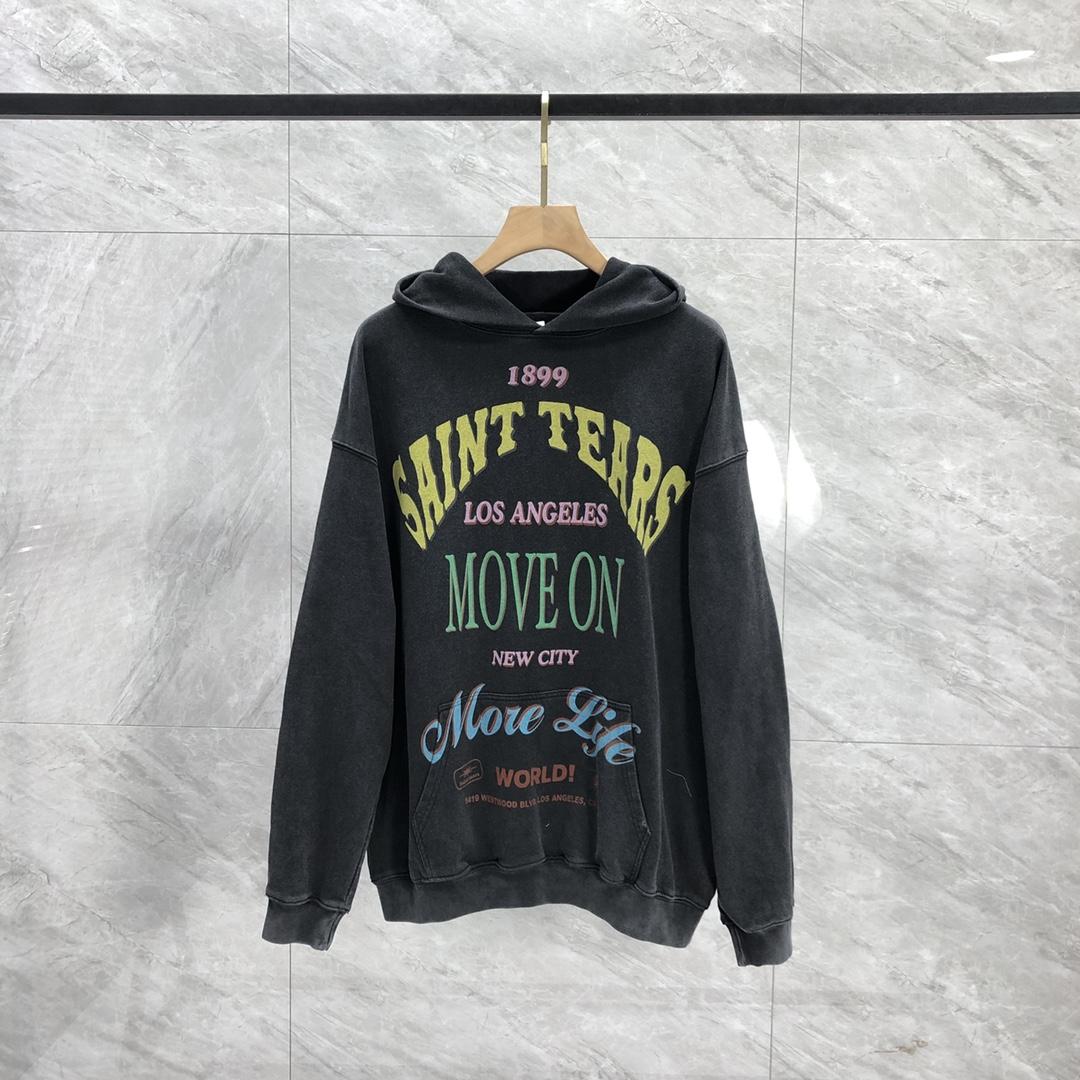 Saint Michael Colorful Letter Print Hoodies - PerfectKickZ