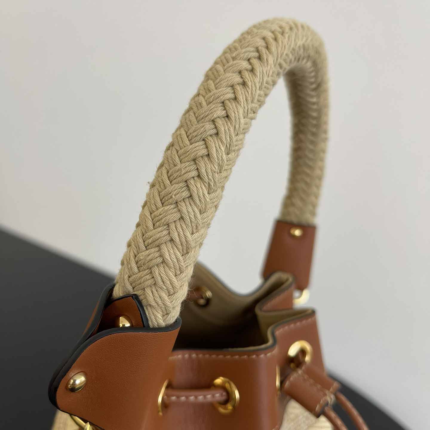 Fendi Mon Tresor Natural Straw Mini-bag With FF Embroidery - PerfectKickZ