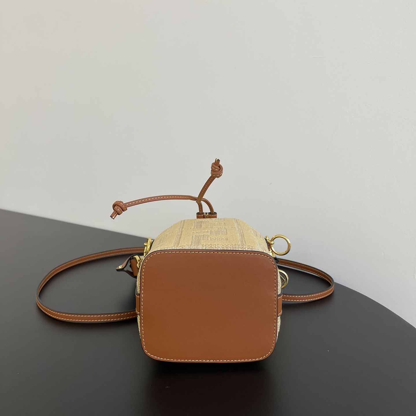 Fendi Mon Tresor Natural Straw Mini-bag With FF Embroidery - PerfectKickZ