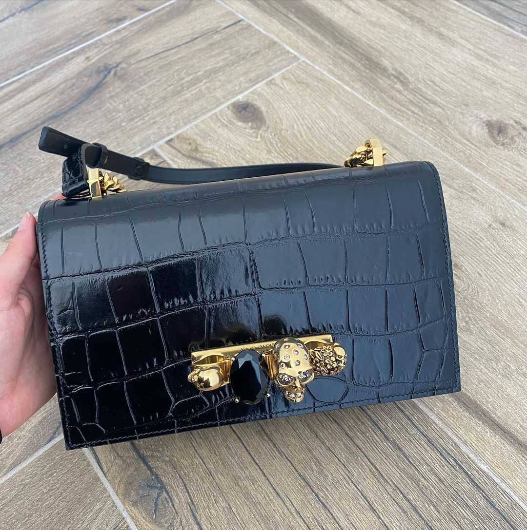 Alexander McQueen The Biker Mini Jewelled Satchel 'Black' (18*12*6cm) - PerfectKickZ