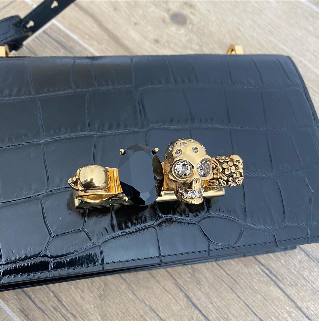 Alexander McQueen The Biker Mini Jewelled Satchel 'Black' (18*12*6cm) - PerfectKickZ