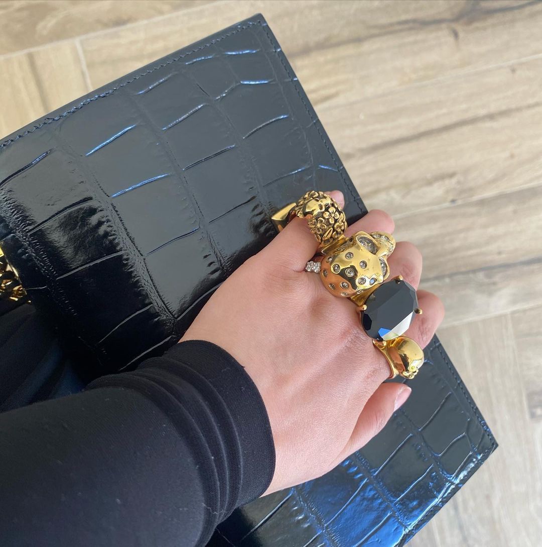 Alexander McQueen The Biker Mini Jewelled Satchel 'Black' (18*12*6cm) - PerfectKickZ