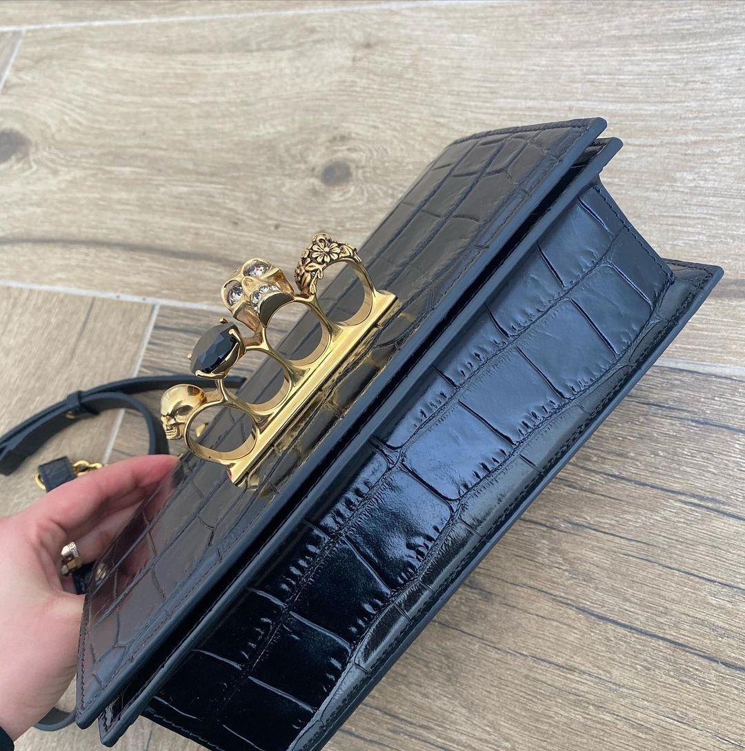 Alexander McQueen The Biker Mini Jewelled Satchel 'Black' (18*12*6cm) - PerfectKickZ