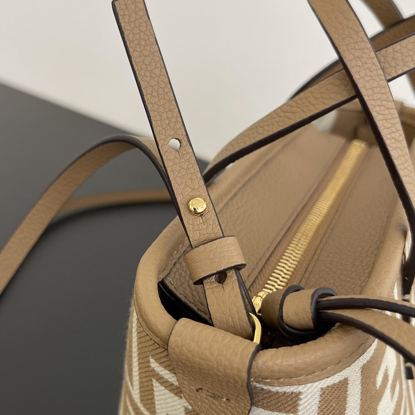Fendi Mini Roll FF Beige Jacquard Mini Bag - PerfectKickZ