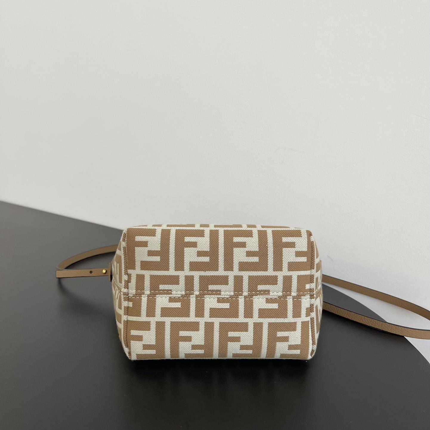 Fendi Mini Roll FF Beige Jacquard Mini Bag - PerfectKickZ