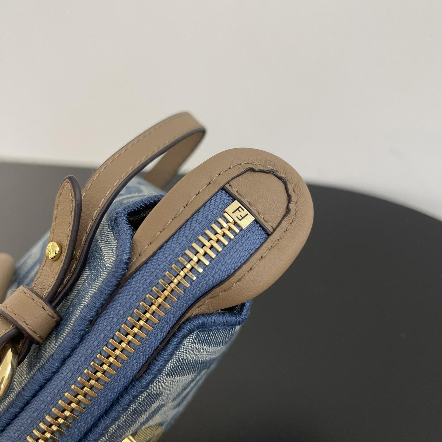 Fendi By The Way Mini Light blue FF Denim Fabric Mini Bag - PerfectKickZ