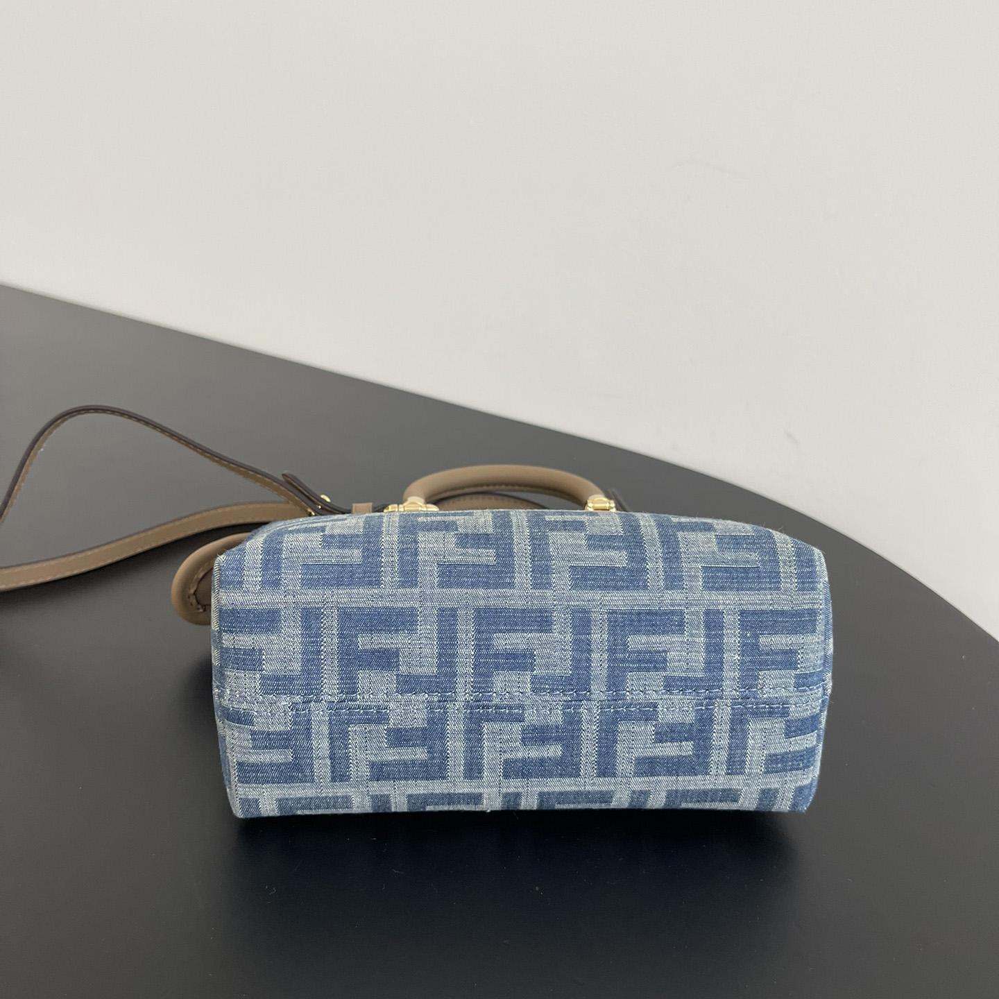 Fendi By The Way Mini Light blue FF Denim Fabric Mini Bag - PerfectKickZ