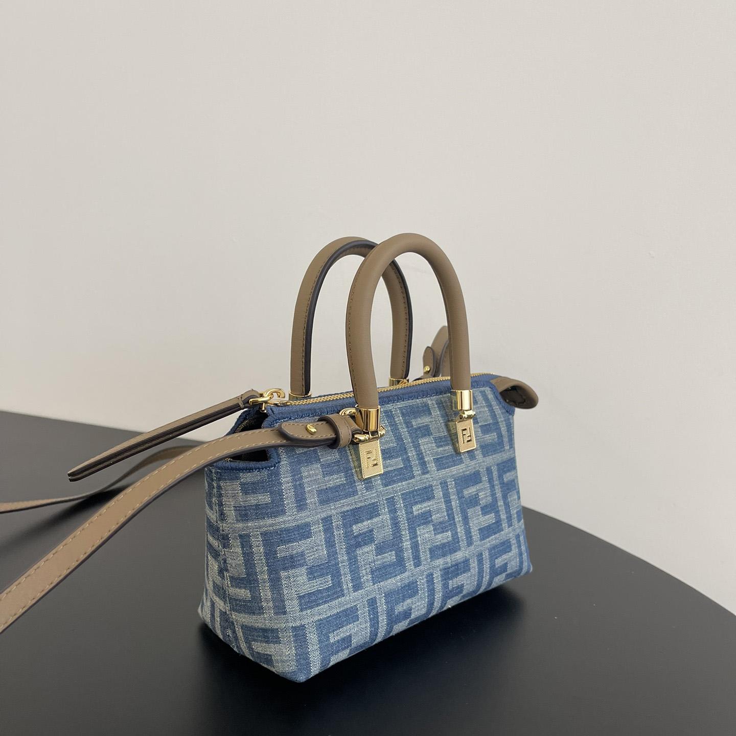 Fendi By The Way Mini Light blue FF Denim Fabric Mini Bag - PerfectKickZ