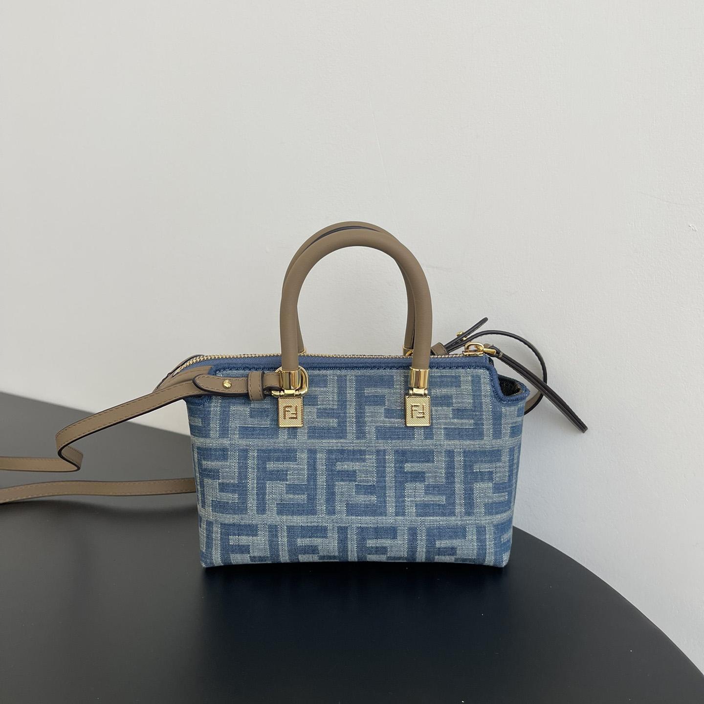 Fendi By The Way Mini Light blue FF Denim Fabric Mini Bag - PerfectKickZ