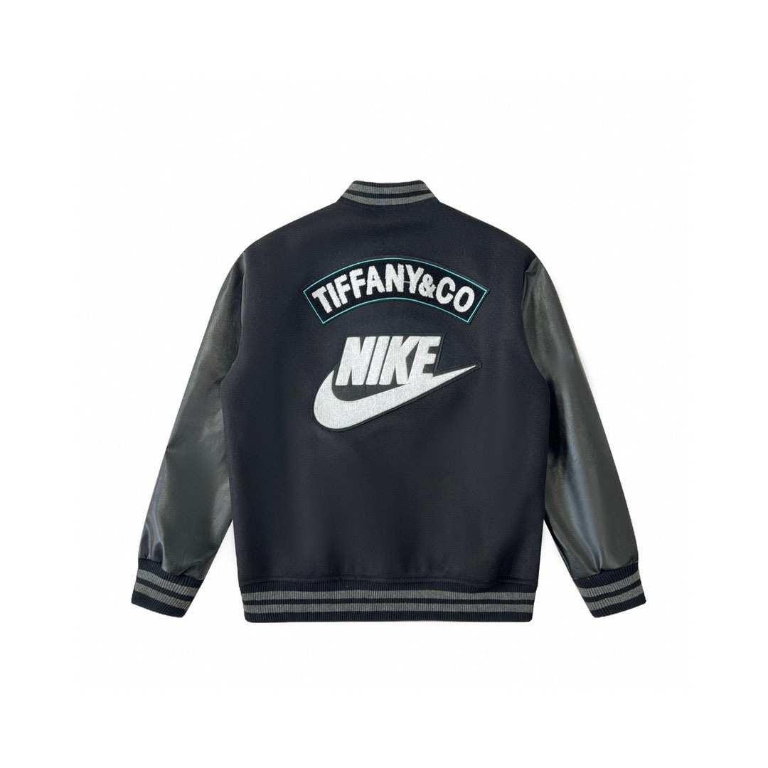 Tiffany And Co Nike Black Varsity Bomber Jacket - PerfectKickZ