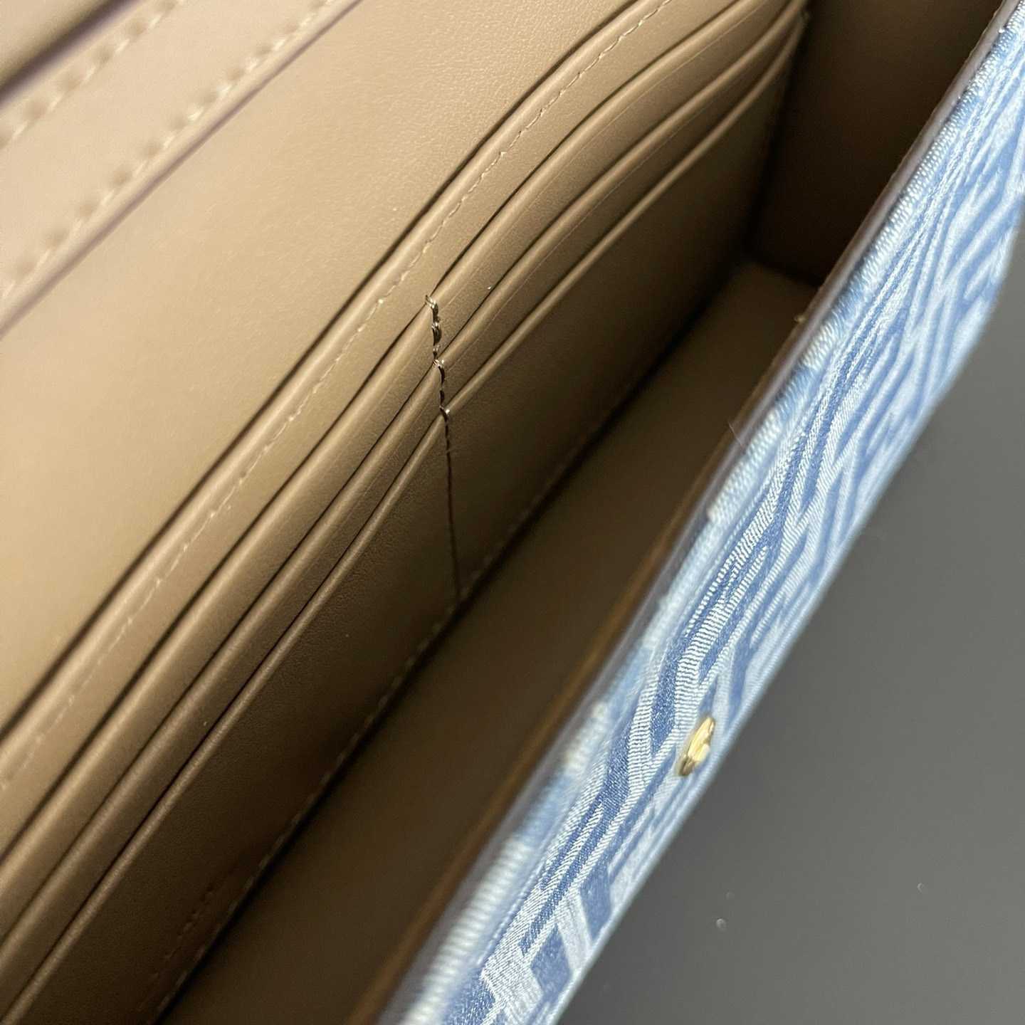 Fendi Wallet On Chain Baguette Light Blue FF Denim Fabric Wallet - PerfectKickZ