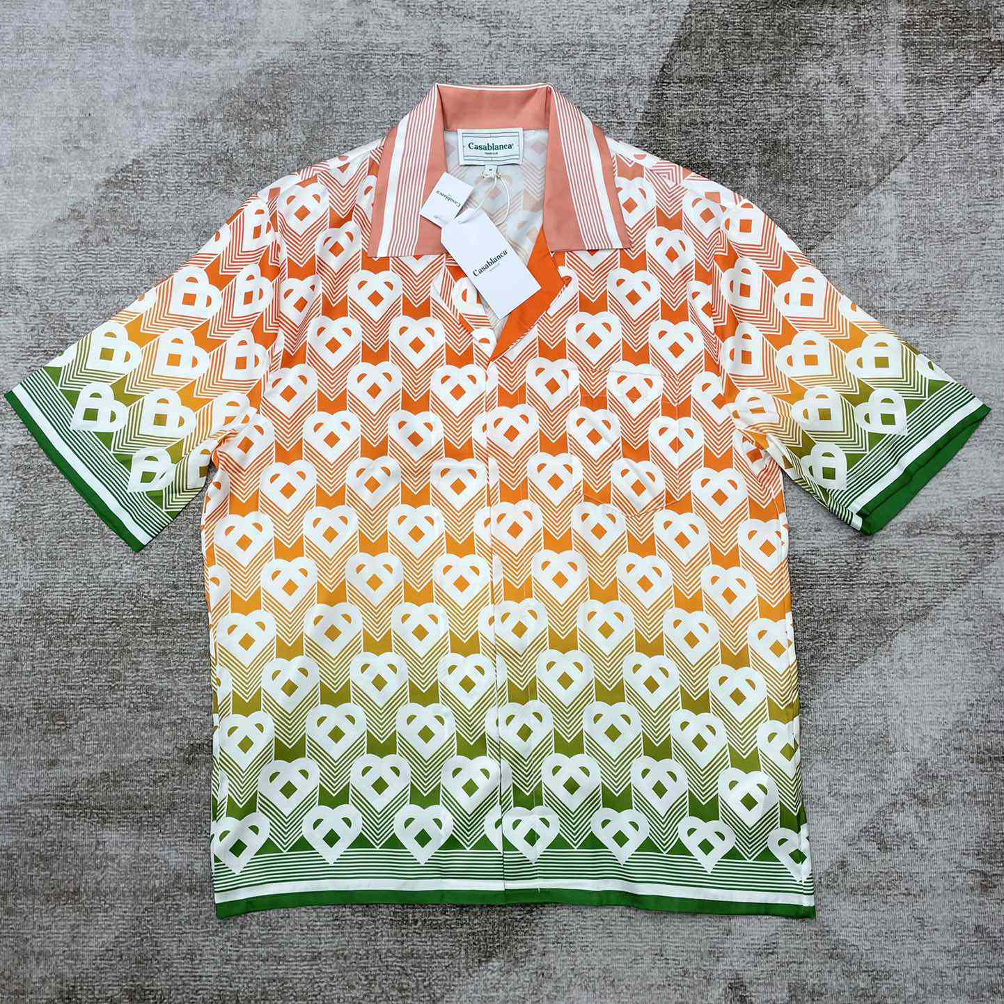 Casablanca Cuban Collar Short-Sleeve Shirt 'Heart Monogram Gradient'   CA3484 - PerfectKickZ