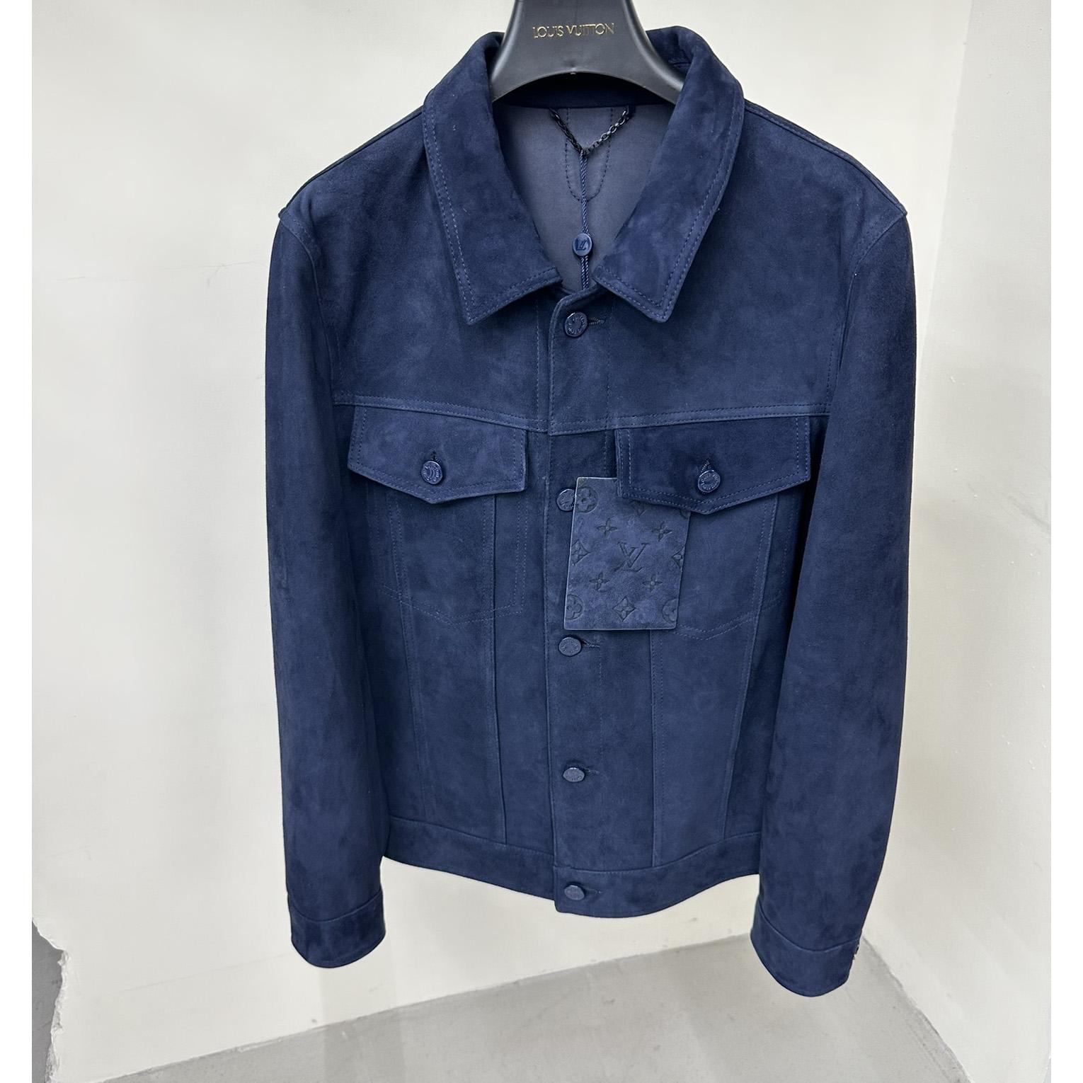 Louis Vuitton Suede Denim Jacket   1A8I3B - PerfectKickZ