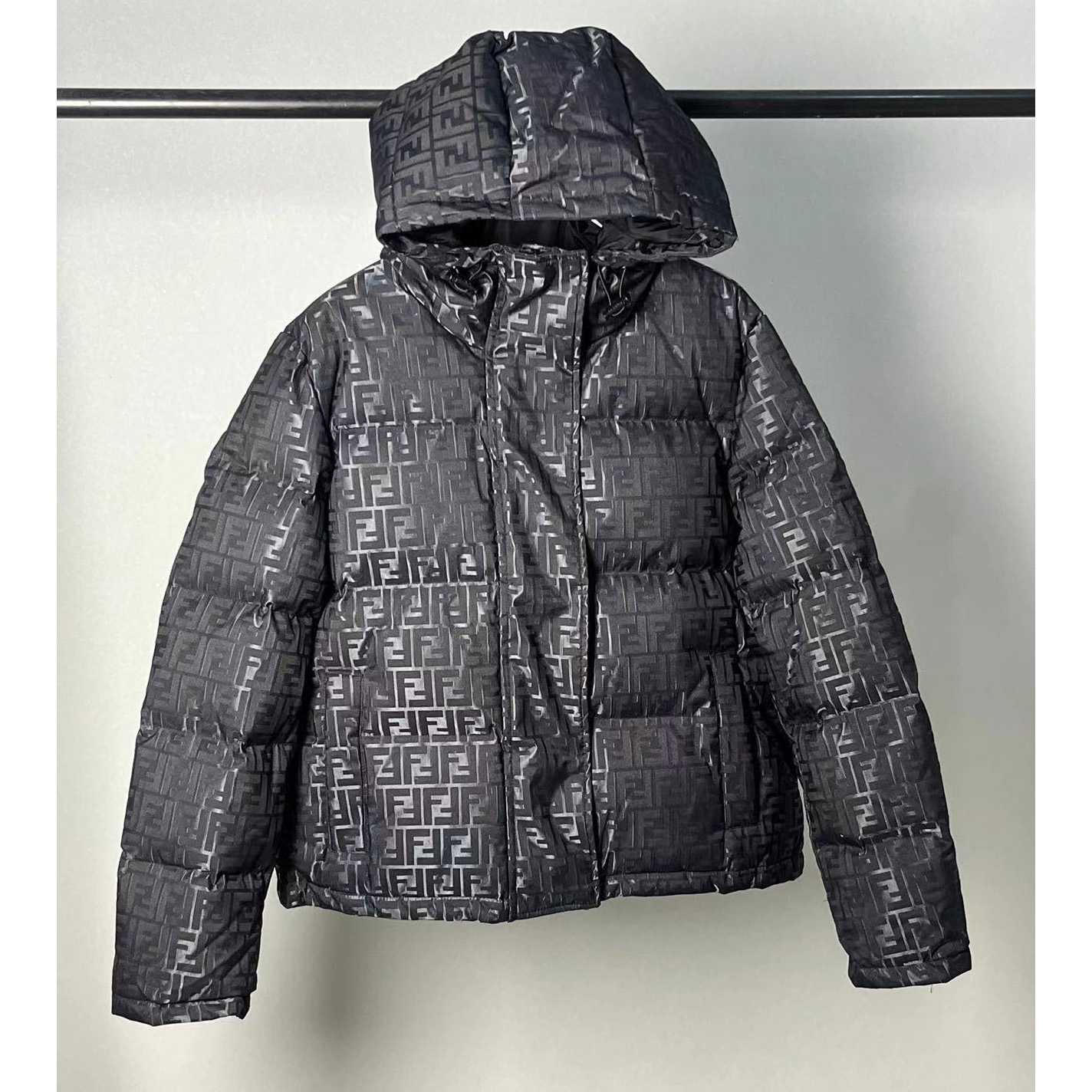 Fendi Black FF Nylon Down Jacket - PerfectKickZ