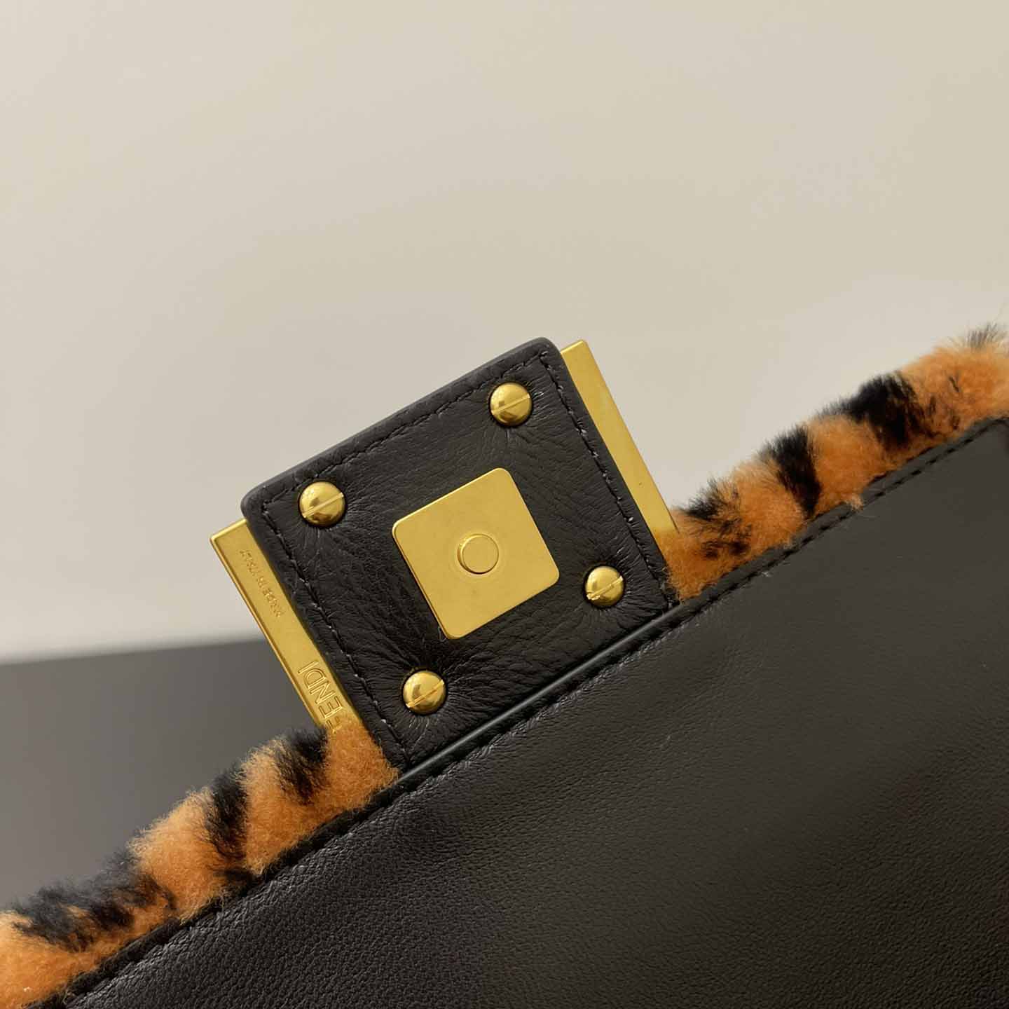 Fendi Mini Baguette Brown Sheepskin Bag - PerfectKickZ