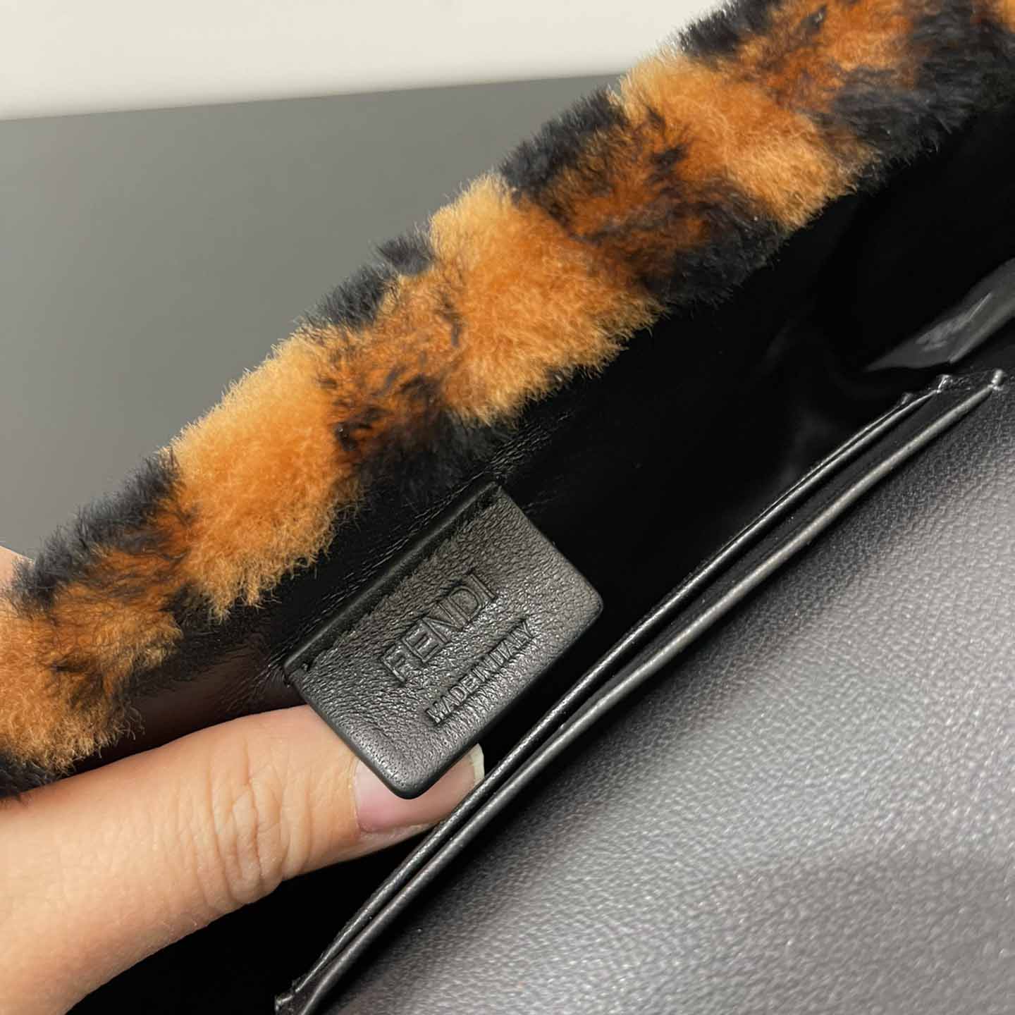 Fendi Mini Baguette Brown Sheepskin Bag - PerfectKickZ