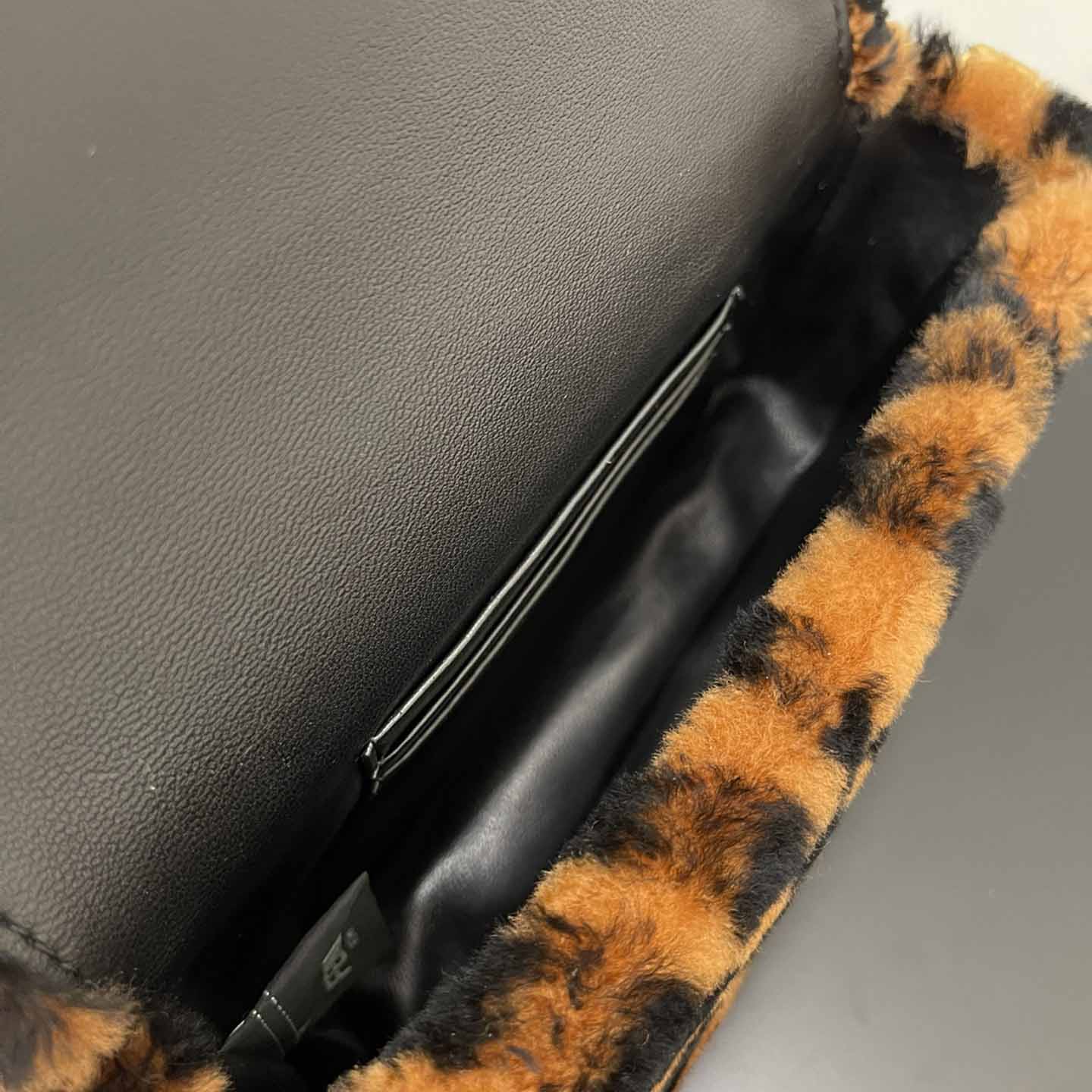 Fendi Mini Baguette Brown Sheepskin Bag - PerfectKickZ