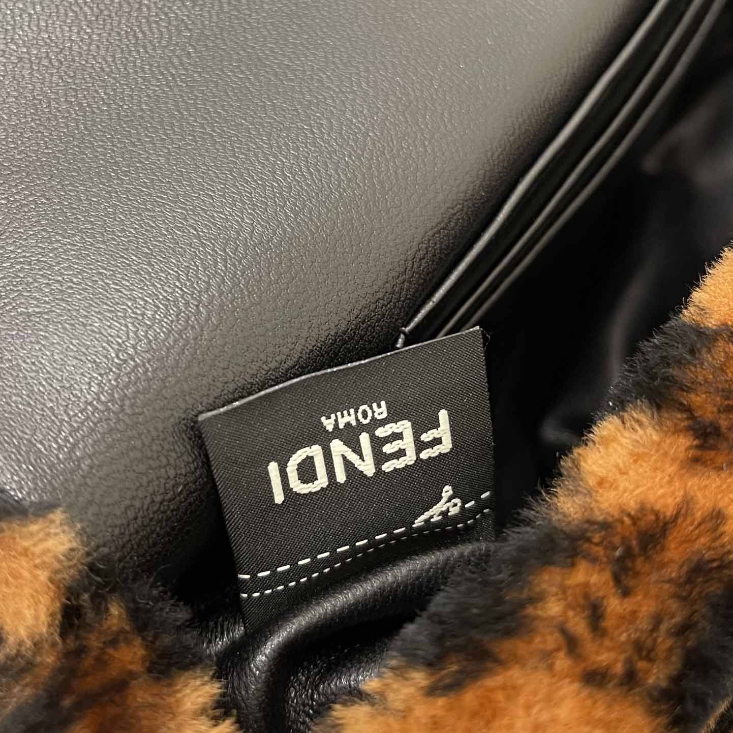 Fendi Mini Baguette Brown Sheepskin Bag - PerfectKickZ