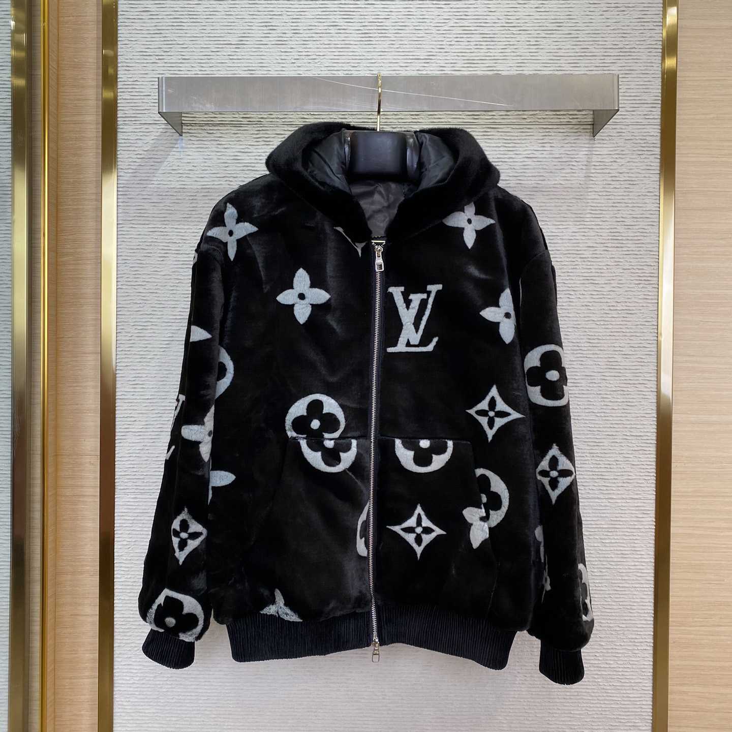 Louis Vuitton Monogram Mink Fur Zipped Hoodie  1AF390 - PerfectKickZ
