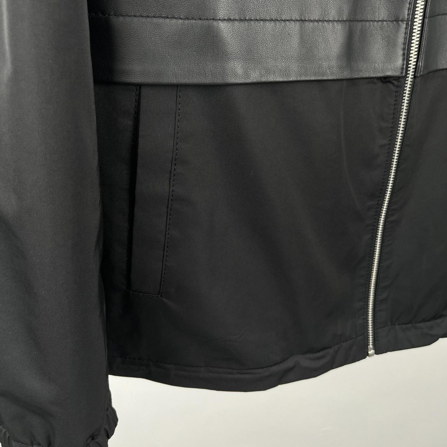 Prada Silk And Leather Blouson Jacket - PerfectKickZ