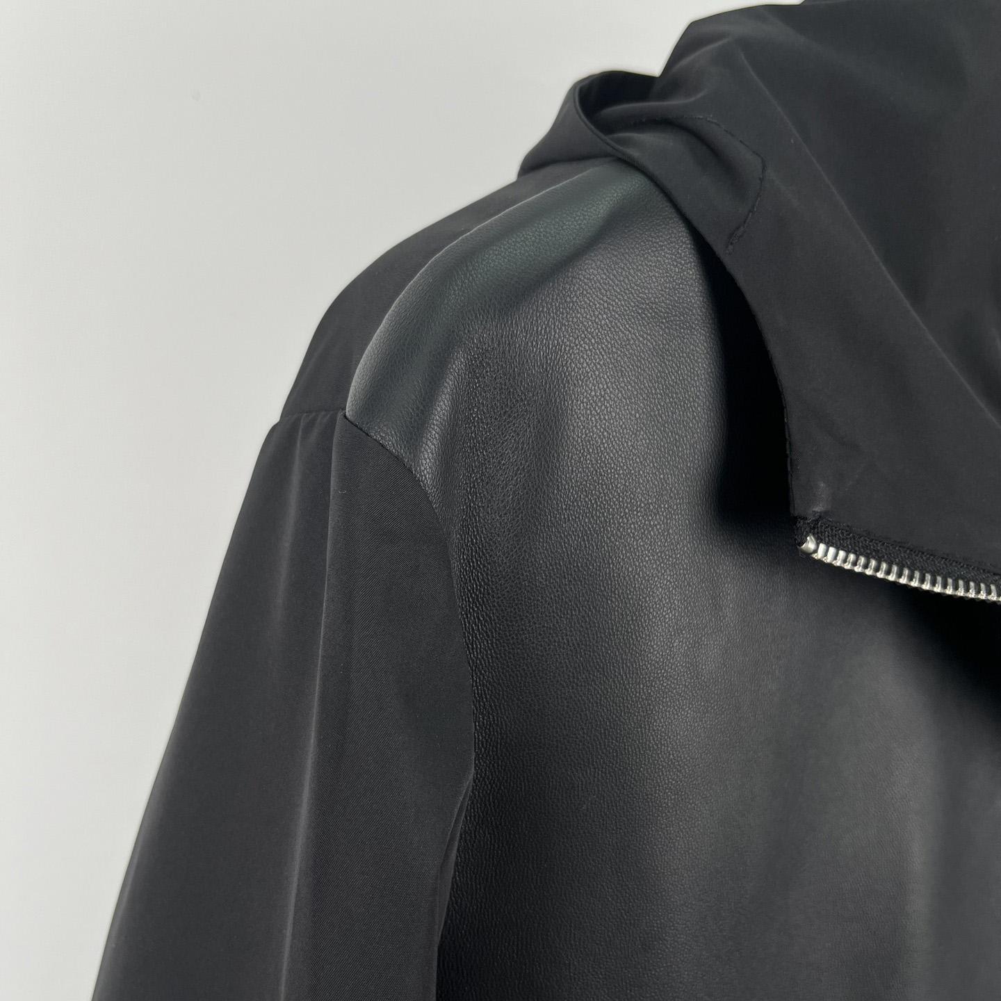 Prada Silk And Leather Blouson Jacket - PerfectKickZ