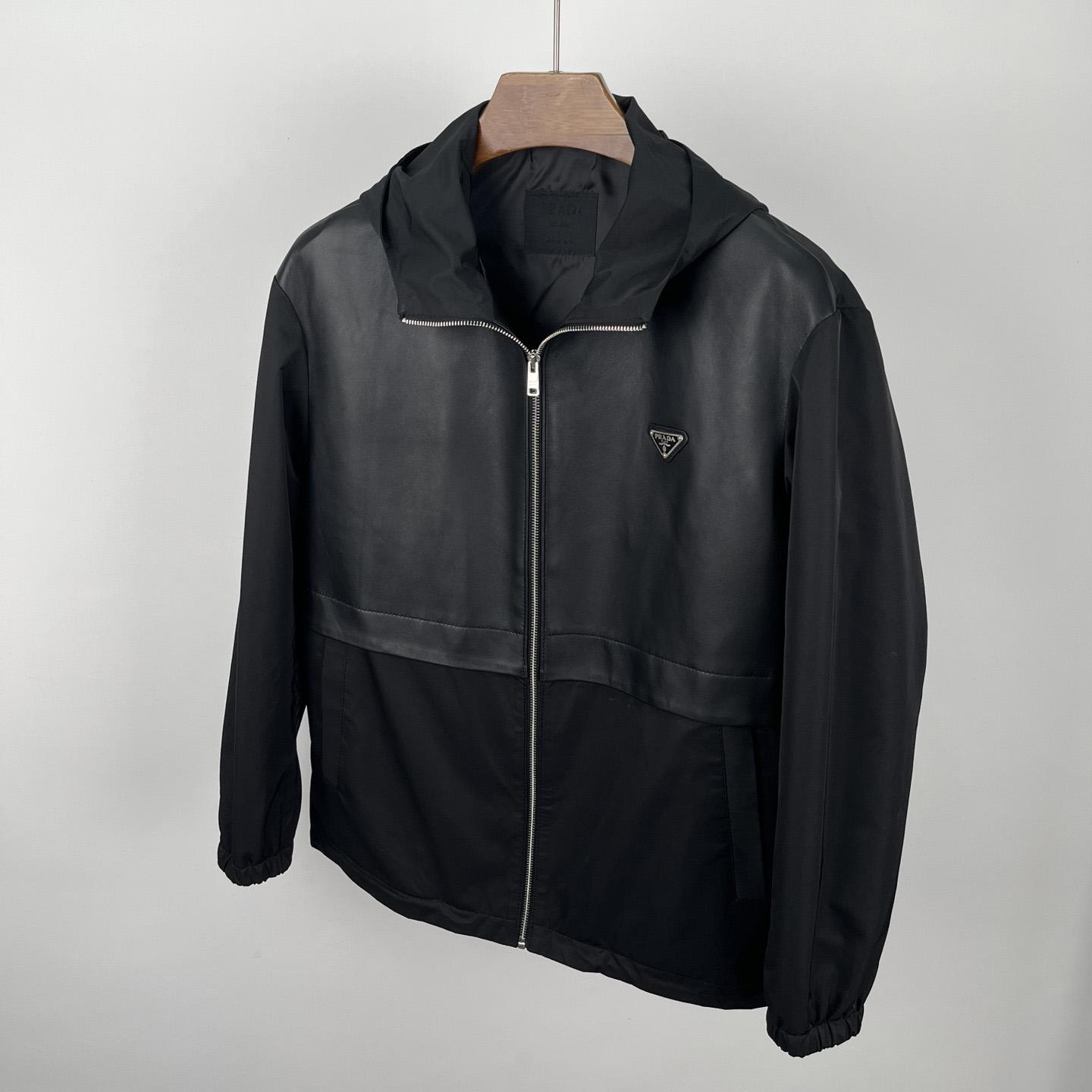 Prada Silk And Leather Blouson Jacket - PerfectKickZ