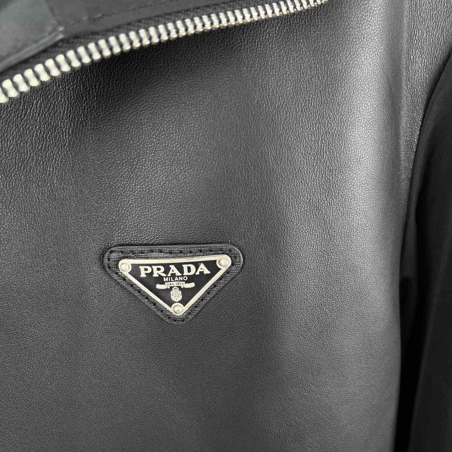 Prada Silk And Leather Blouson Jacket - PerfectKickZ