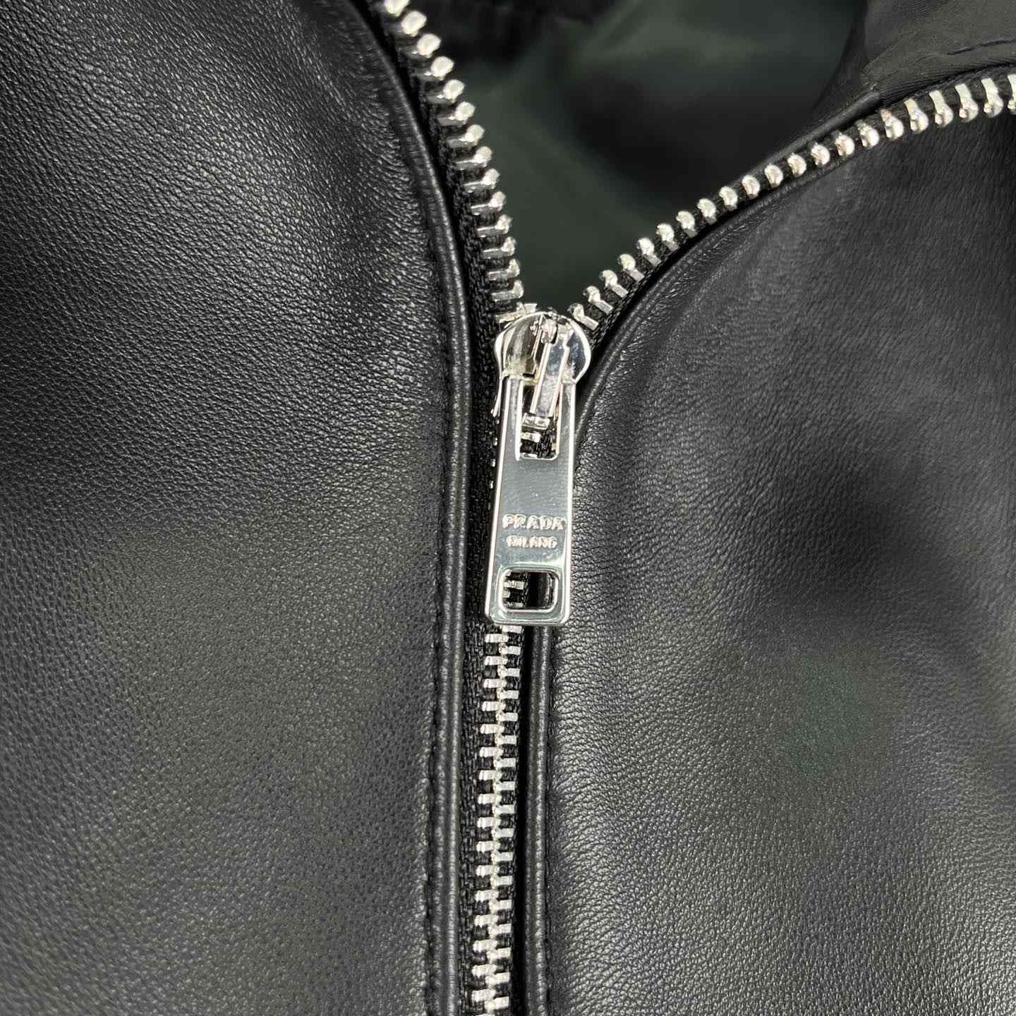 Prada Silk And Leather Blouson Jacket - PerfectKickZ