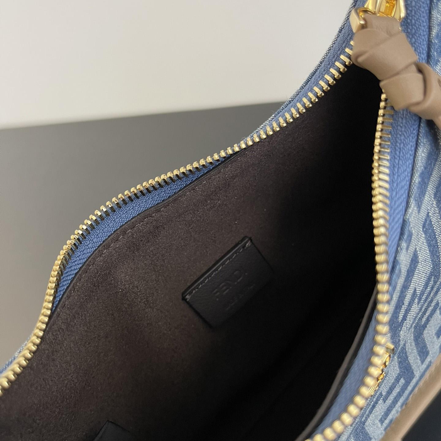 Fendi Mini Fendessence Light Blue FF Denim Fabric Mini Bag - PerfectKickZ
