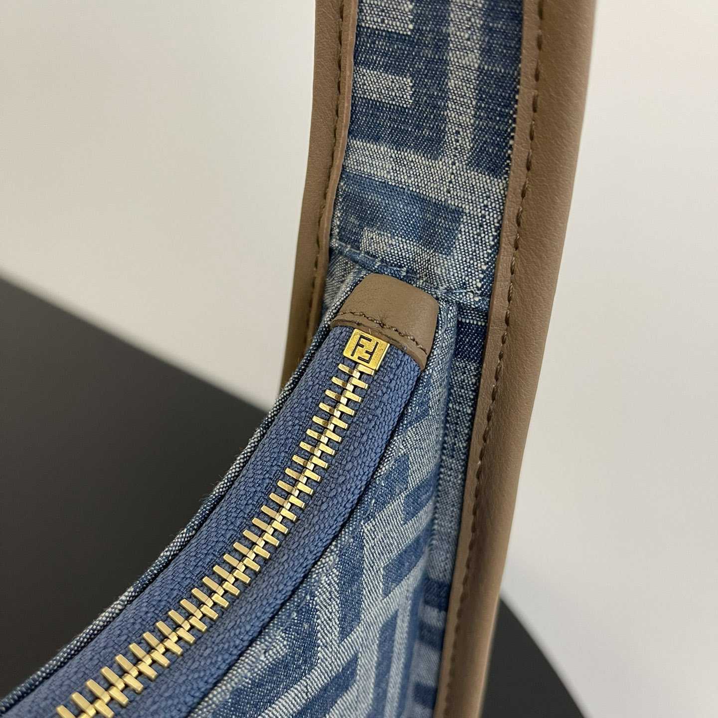 Fendi Mini Fendessence Light Blue FF Denim Fabric Mini Bag - 