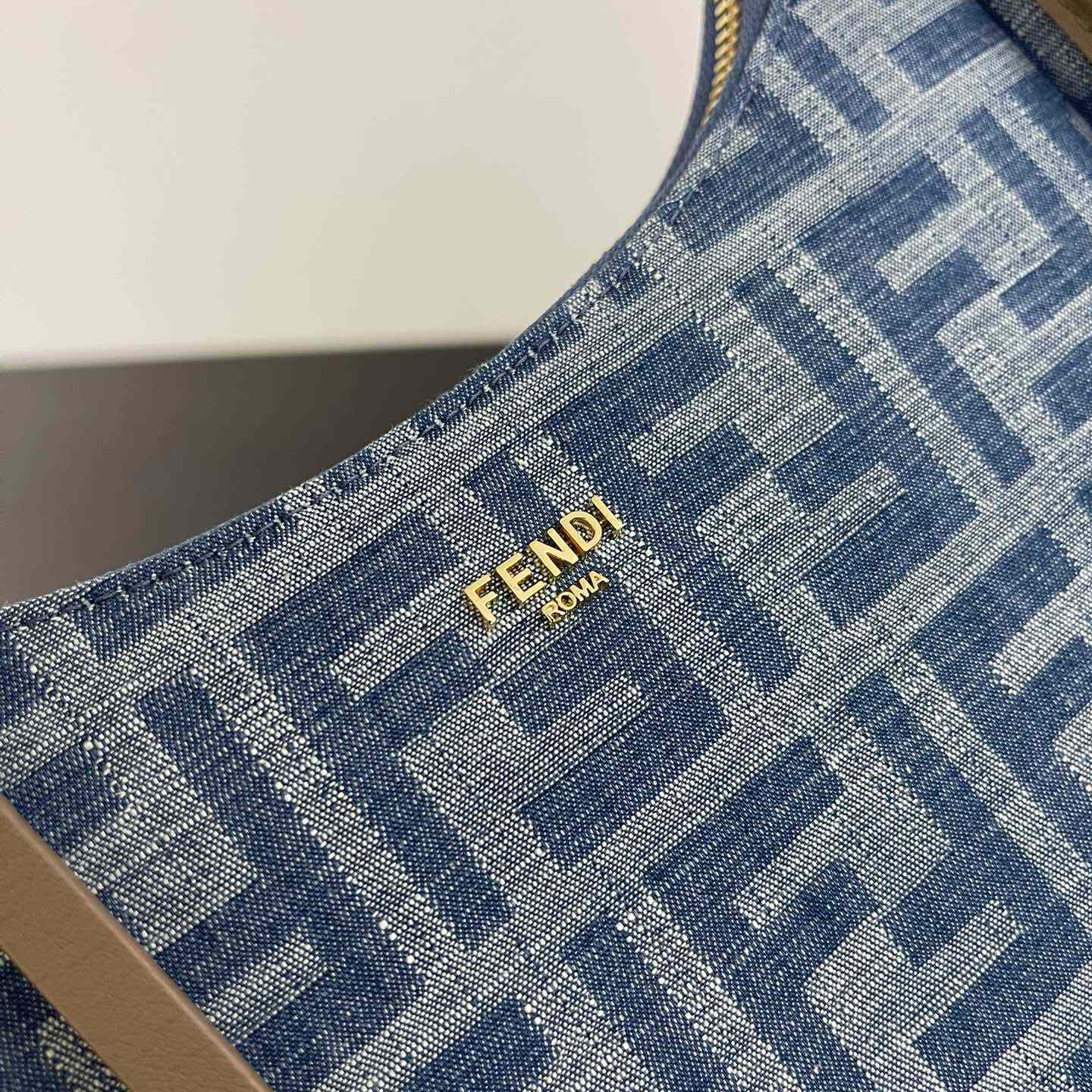Fendi Mini Fendessence Light Blue FF Denim Fabric Mini Bag - 