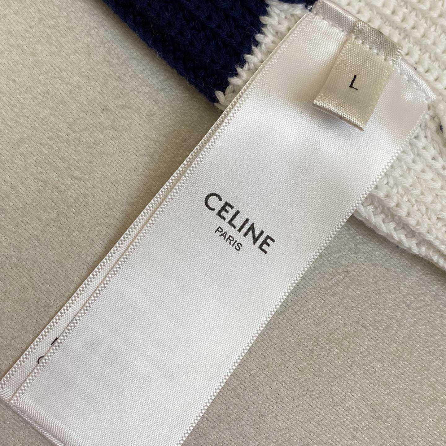 Celine Oversized Sweater In Striped Cotton - 