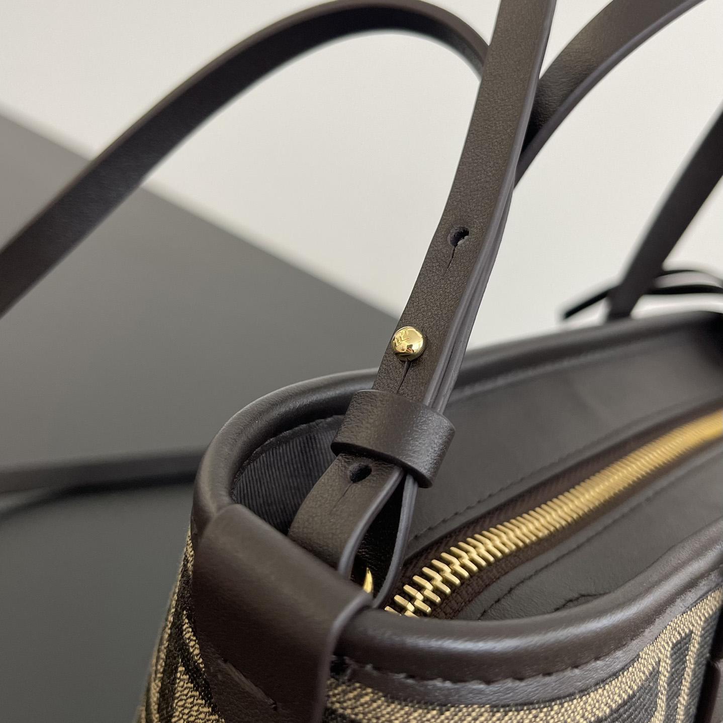 Fendi Mini Roll Brown FF Jacquard Mini Bag - PerfectKickZ