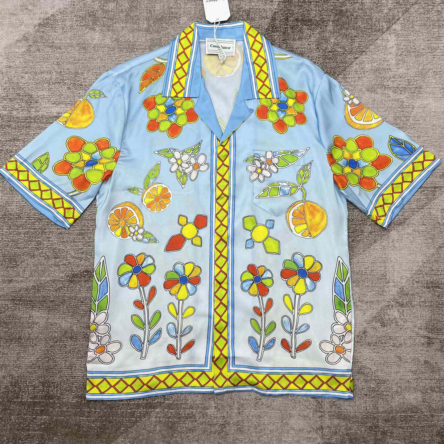 Casablanca Cuban Collar Short-Sleeve Shirt 'Yoruba Flowers'   CA3486 - PerfectKickZ