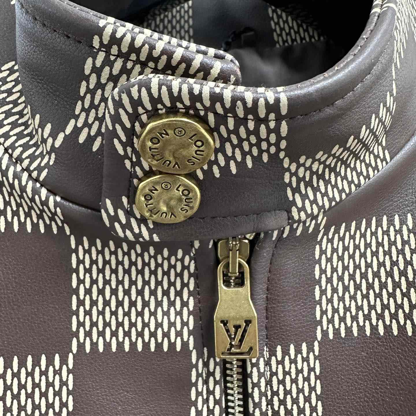 Louis Vuitton Damier Leather Harrington Jacket   1AFIMC - PerfectKickZ