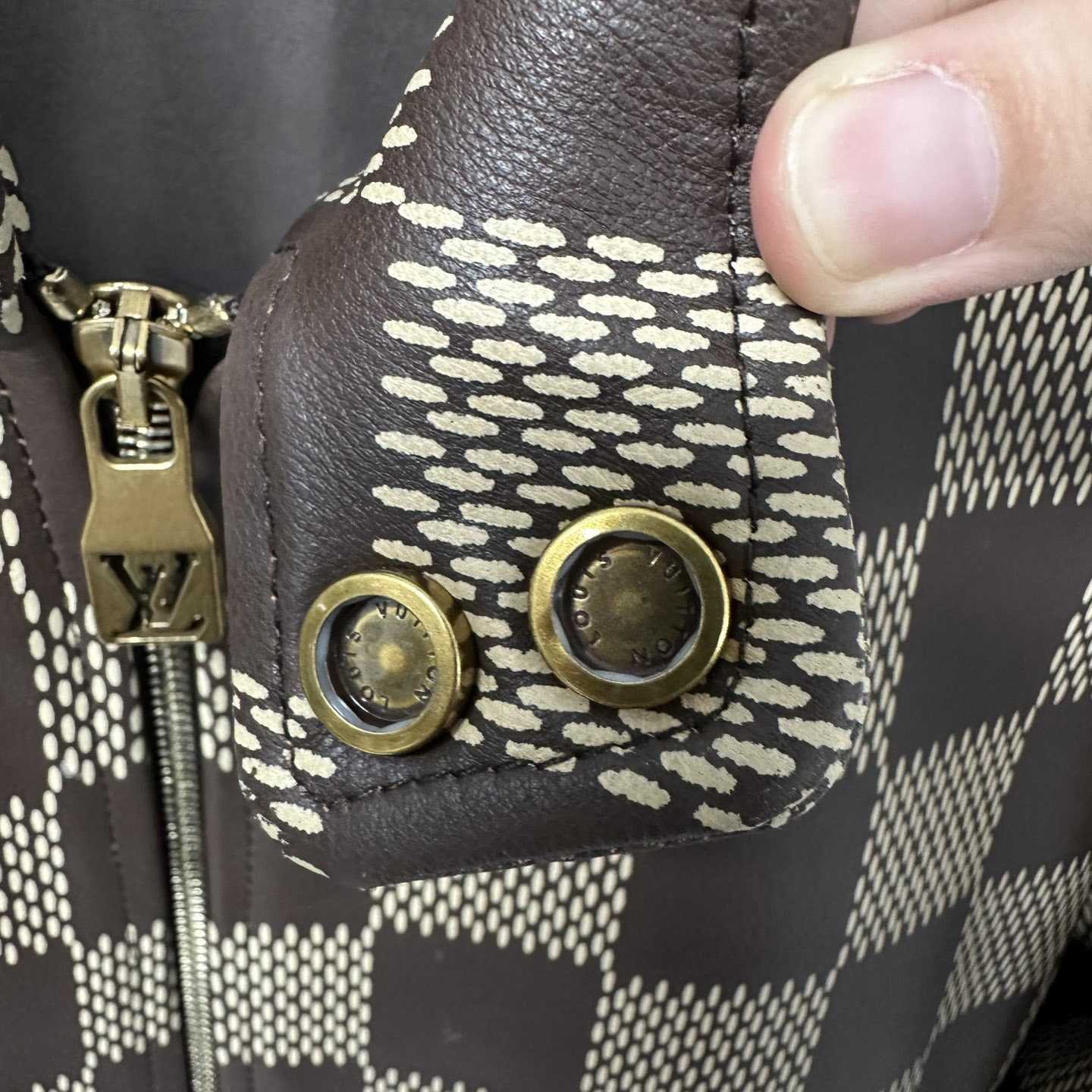 Louis Vuitton Damier Leather Harrington Jacket   1AFIMC - PerfectKickZ