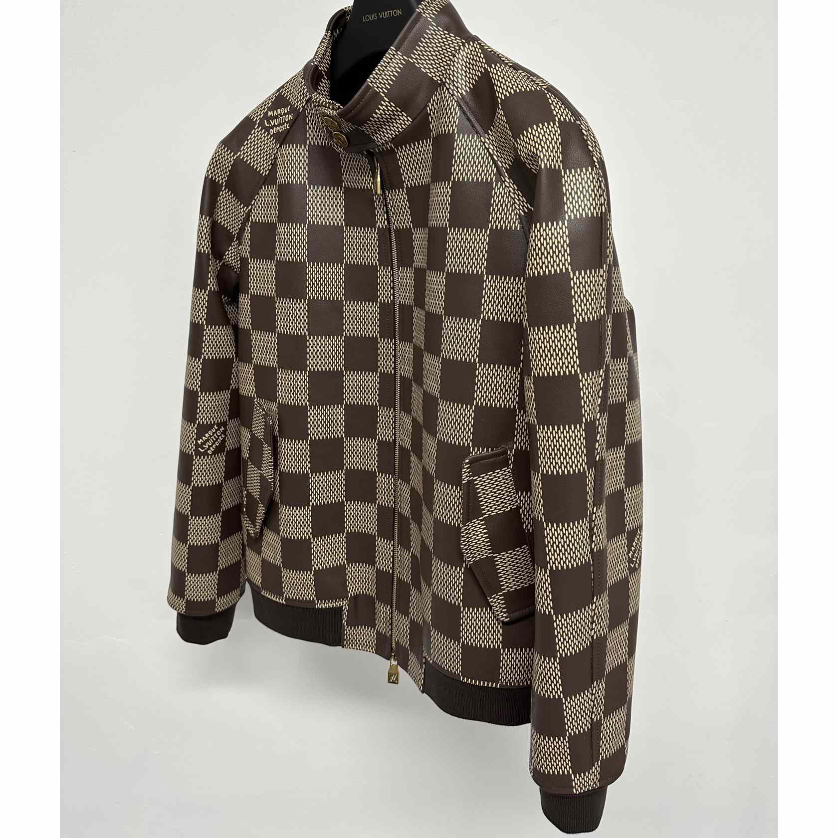 Louis Vuitton Damier Leather Harrington Jacket   1AFIMC - PerfectKickZ